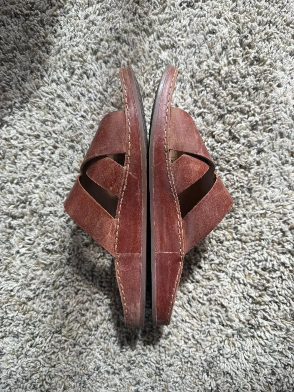 Chaco Wayfarer Leather Slide Sandal in Toffee, Size 11 Womens (but runs small)